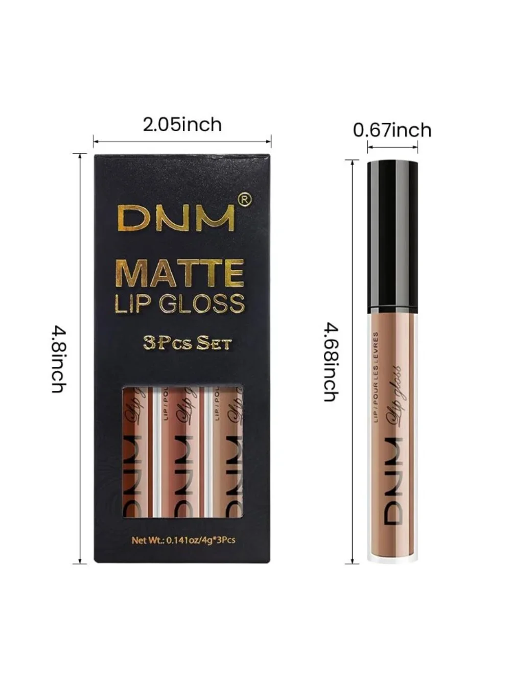Set33-Chocolate & Red Brown & Nude 3pcs Matte Liquid Lipstick Lip Gloss Kit